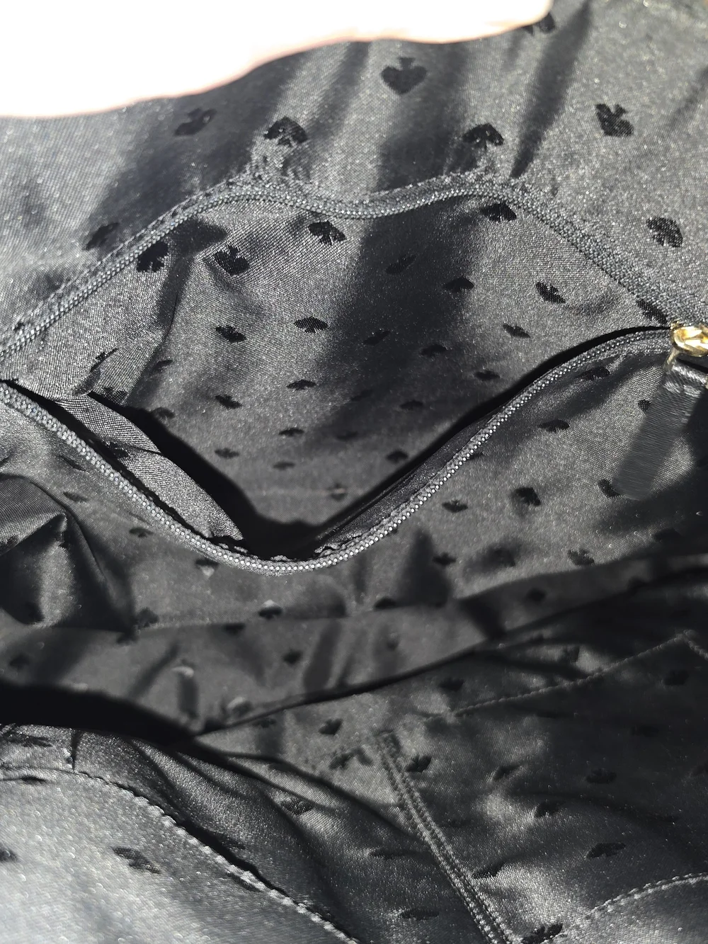 kate spade Black Leather Structured Tote with Gold Accents